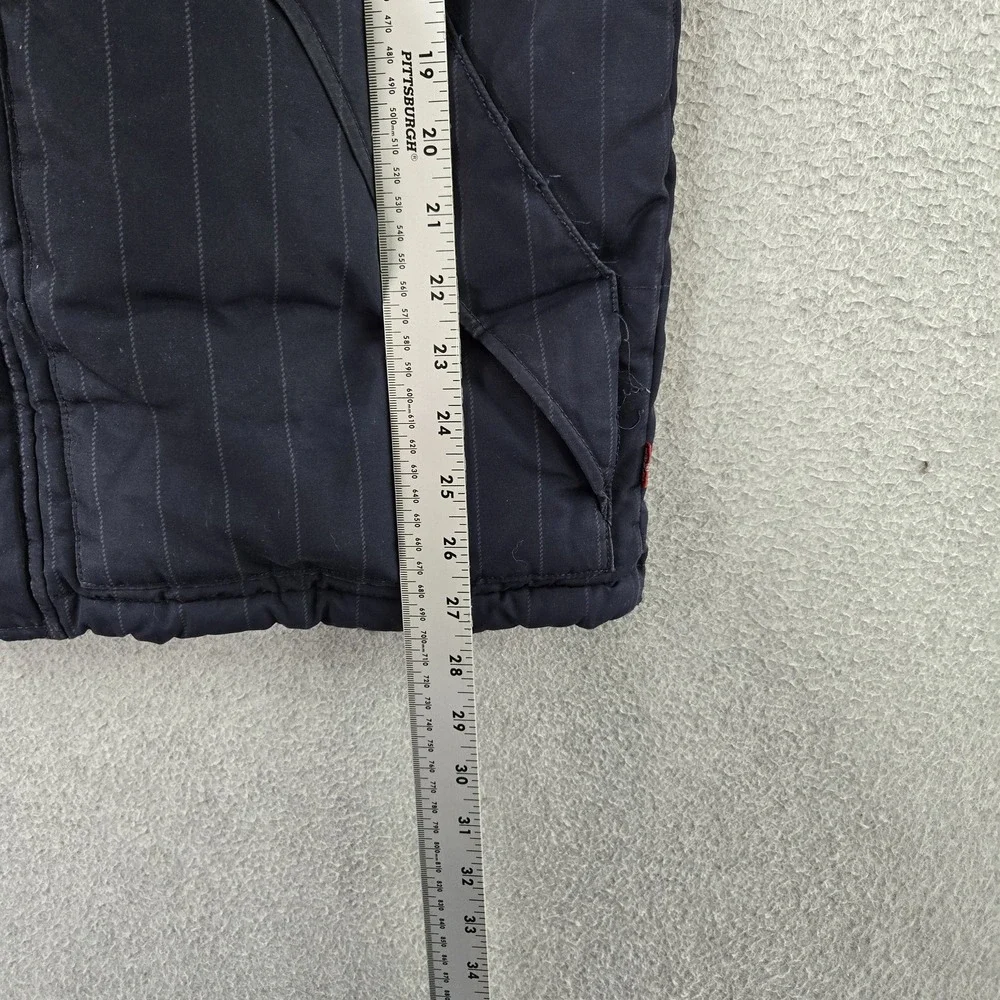 Levi's Men Jacket S Navy Striped Puffer Hooded Zipper READ